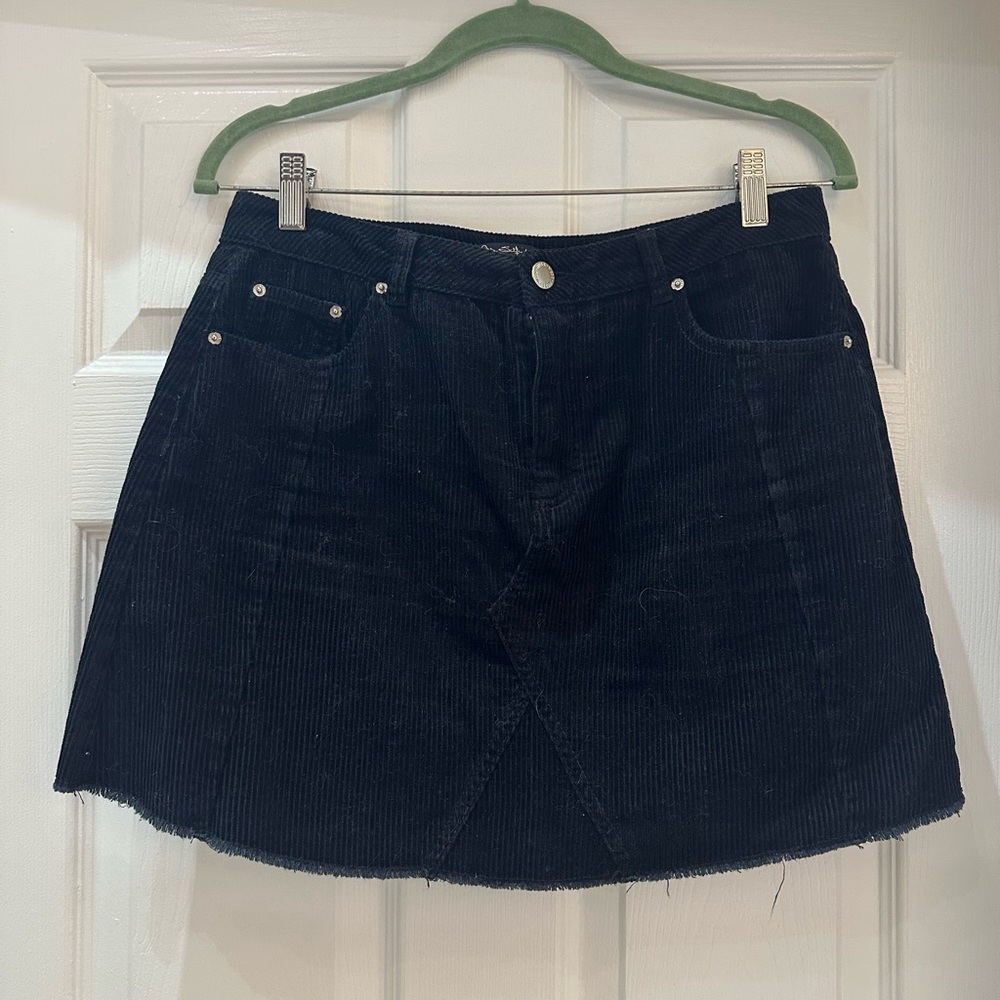 Miss Selfridge Black Corduroy Skirt size 8